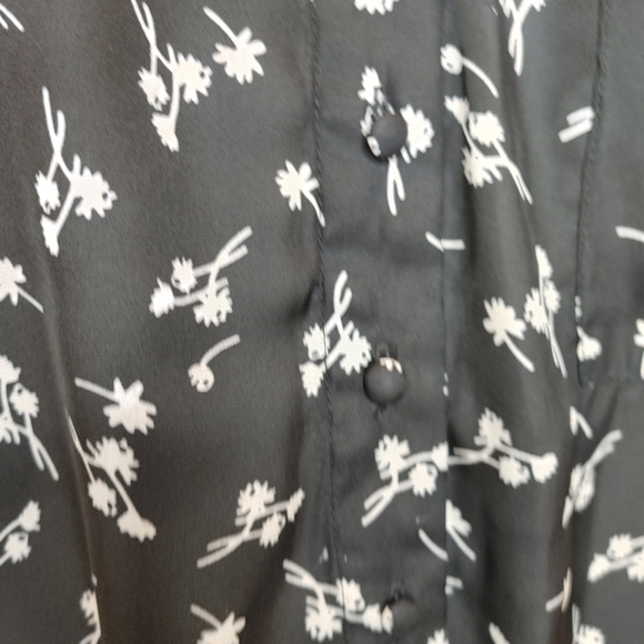 GREYLIN FLORAL BUTTON DOWN BLOUSE, BLACK S - Picture 3 of 12